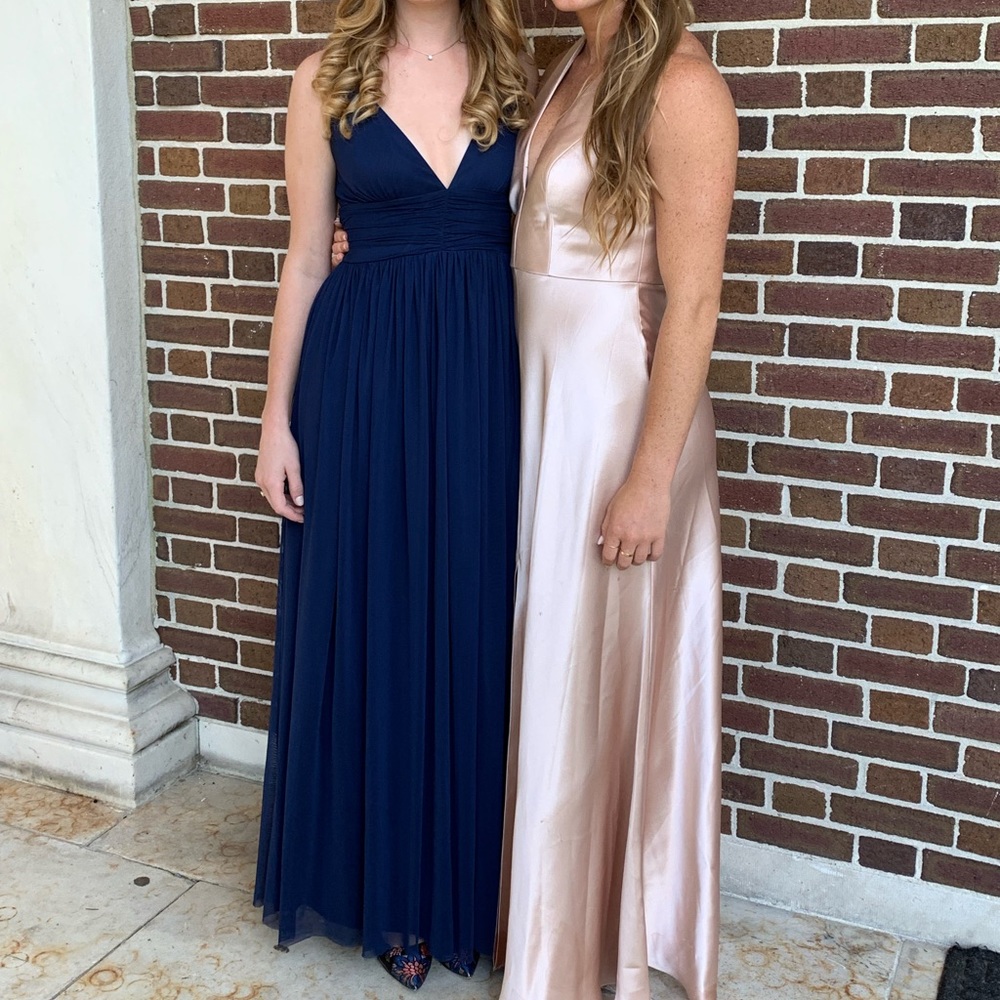 Lulus navy/dark blue floor length dress/gown